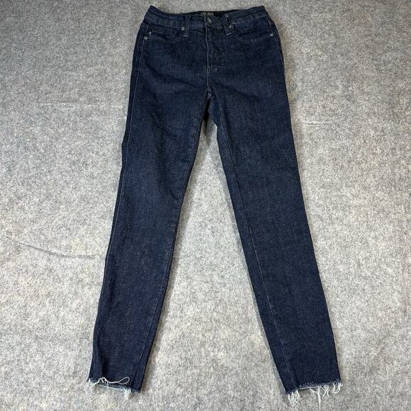 Judy Blue Jeans Womens 5/27 Skinny Fit Dark Wash Denim Stretch Raw Hem - Picture 1 of 10